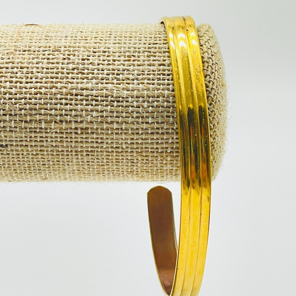 Sabona London Gold Tone Copper Cuff Bracelet Signed Unisex